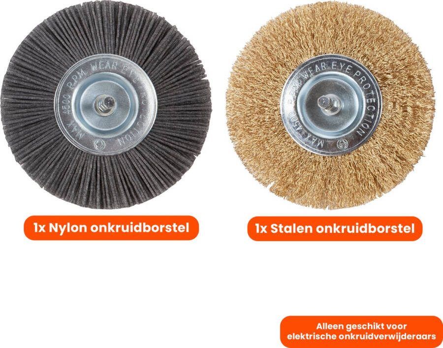 Kibani Universele borstelset voor elektrische onkruidborstel Onkruidverwijderaar Onkruidverdelger Stalen en Nylon borstel 11cm Voegenborstel Grastrimmer
