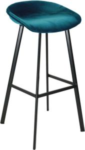 Kick Collection KICK Barkruk 'Finn' Velvet kleur Blauw (zithoogte 80cm)