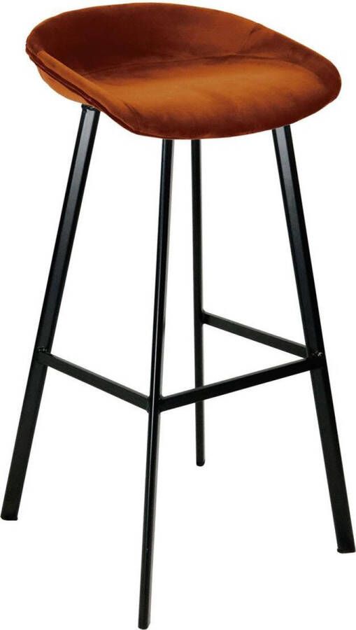 Kick Collection KICK Barkruk 'Finn' Velvet kleur Oranje (zithoogte 80cm)