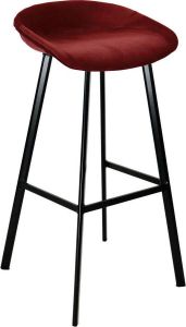 Kick Collection KICK Barkruk 'Finn' Velvet kleur Rood (zithoogte 80cm)