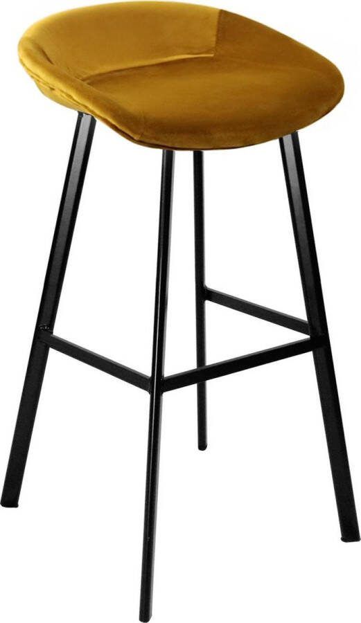 Kick Collection KICK Barkruk 'Finn' Velvet kleur Goud (zithoogte 70cm)