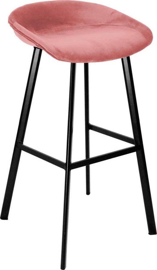 Kick Collection KICK Barkruk 'Finn' Velvet kleur Roze (zithoogte 70cm)
