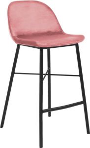 Kick Collection KICK Barkruk 'Jeff' Velvet kleur Roze (zithoogte 69cm)