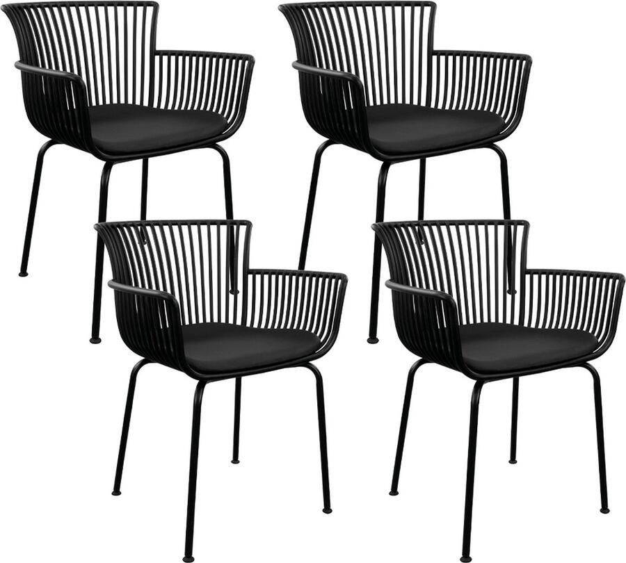 Kick Collection Set van 4 Kick tuinstoel Otis Zwart