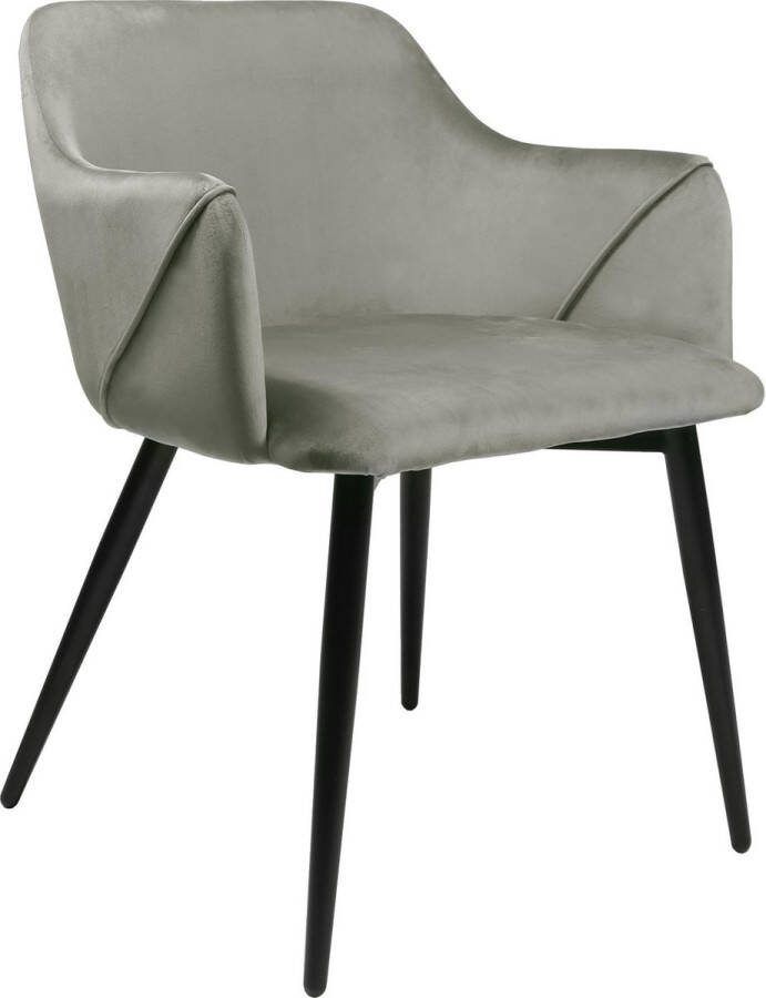 Kick Collection KICK Eetkamerstoel 'Matz' Velvet kleur Grijs
