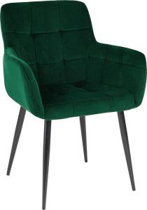 Kick Collection KICK Eetkamerstoel 'Rev' Velvet kleur Donkergroen