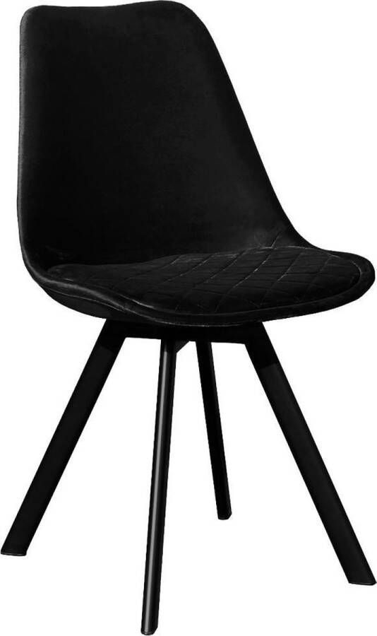 Kick Collection KICK Eetkamerstoel 'Soof' Velvet kleur Zwart