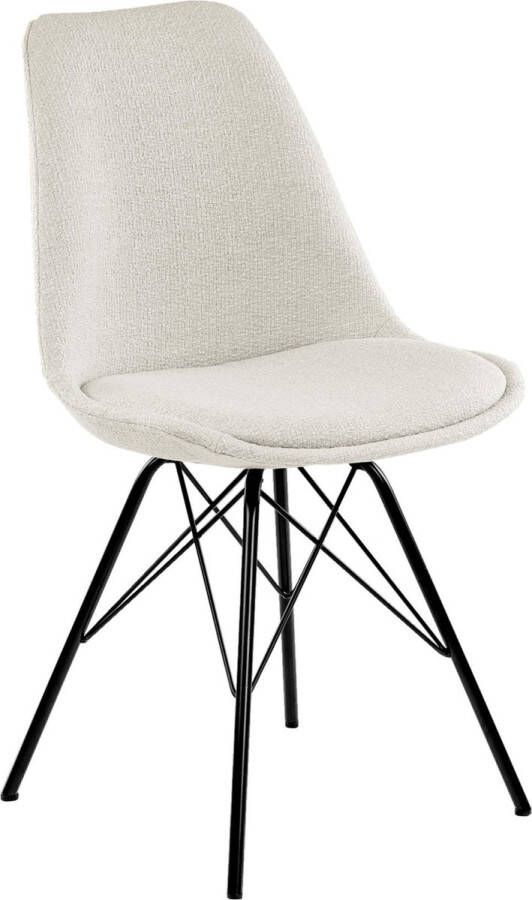 Kick Collection KICK Eetkamerstoel 'Jens' Zwart Frame kleur Wit