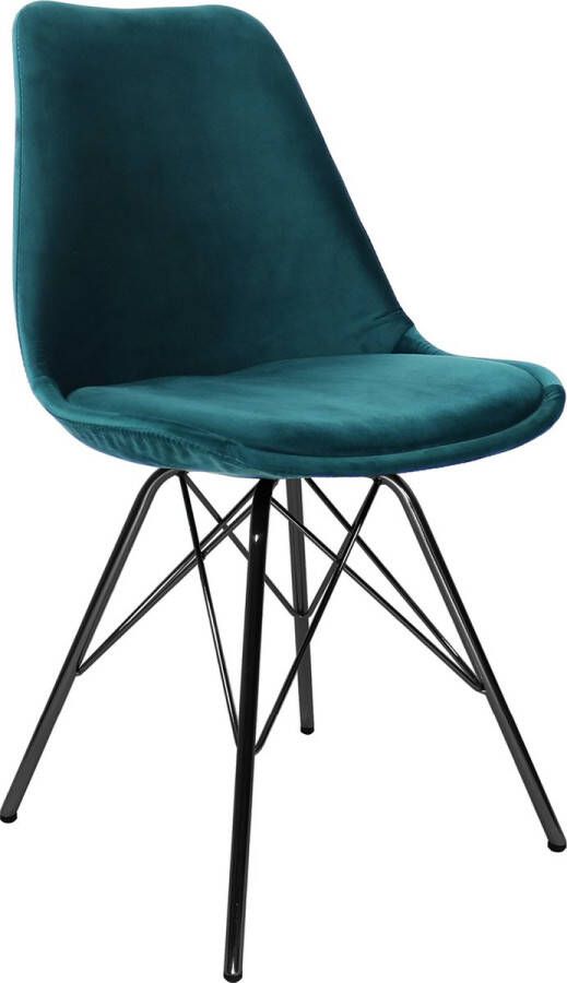 Kick Collection Kick Kuipstoel Velvet Blauw Zwart frame