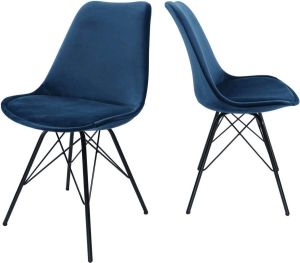 Kick Collection Kick kuipstoel Velvet Donker Blauw zwart frame | Set van 2
