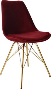 Kick Collection Kick Kuipstoel Velvet Rood Goud frame