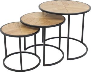 Kick Collection KICK Salontafel 'Oak' Eikenhout Set van 3 stuks