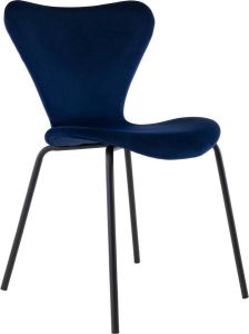 Kick Collection KICK Eetkamerstoel 'Femm' Velvet kleur Donkerblauw