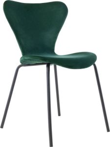 Kick Collection KICK Eetkamerstoel 'Femm' Velvet kleur Donkergroen