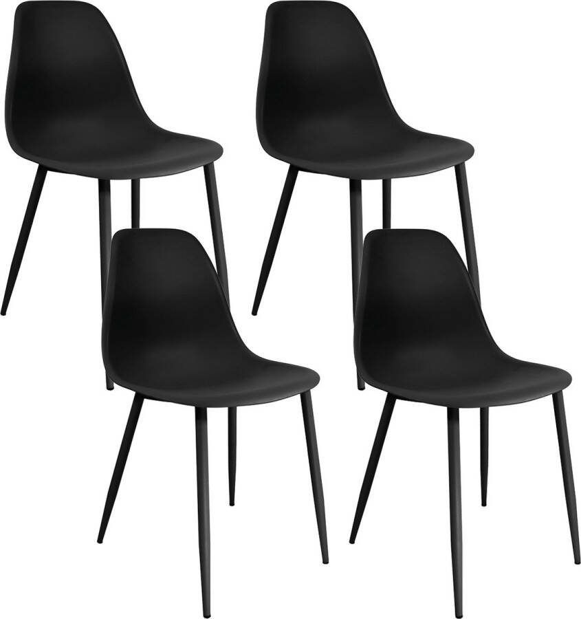 Kick Collection Set van 4 Kick tuinstoel Nero Zwart