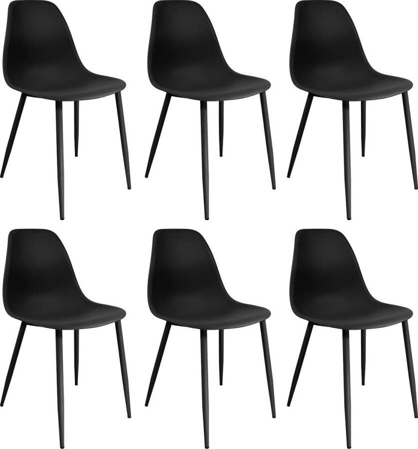 Kick Collection Set van 6 Kick tuinstoel Nero Zwart
