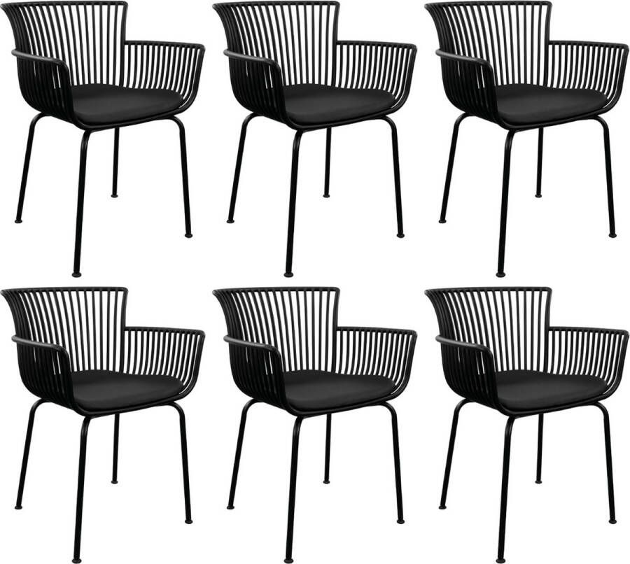 Kick Collection Set van 6 Kick tuinstoel Otis Zwart