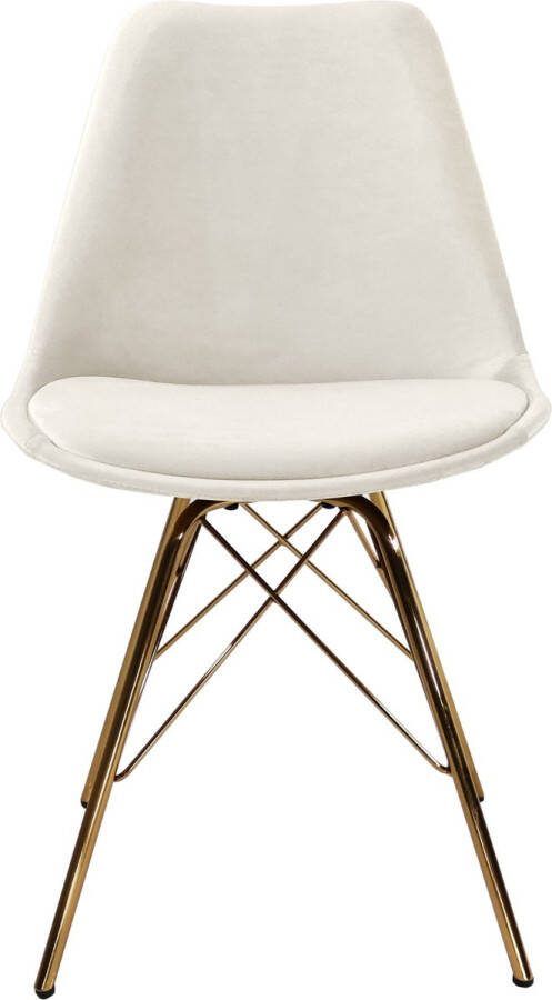 Kick Collection Kick kuipstoel Velvet Ivoor Goud frame