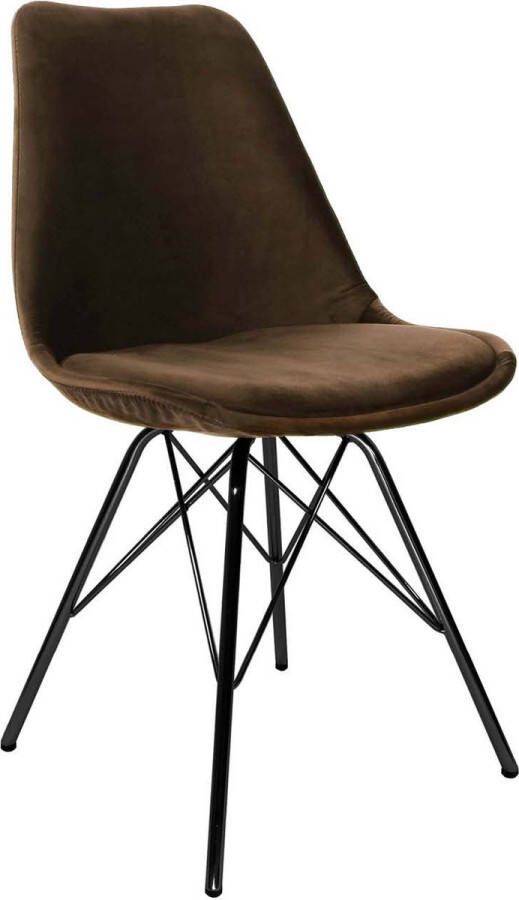 Kick Collection Kick kuipstoel Velvet Koffiebruin Zwart frame
