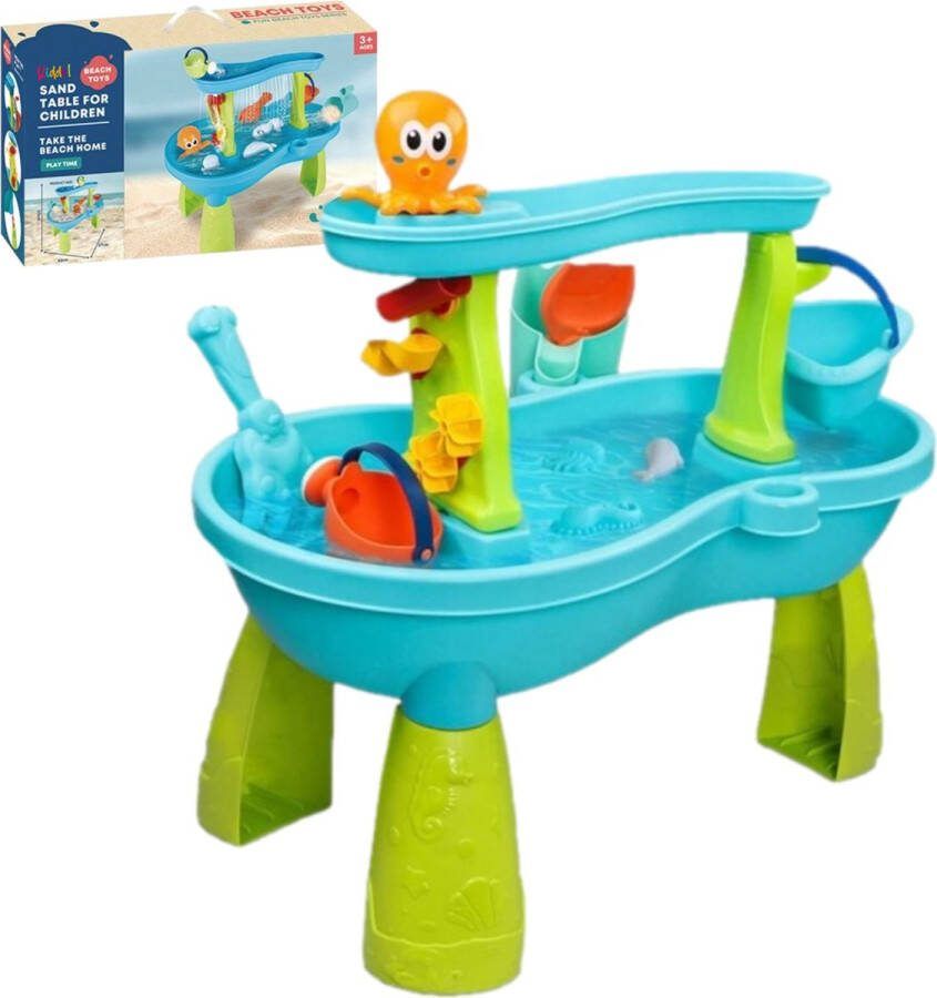 Kiddel 3-in-1 Multifunctionele Watertafel Zandtafel en Speeltafel Educatief en Plezierig Buitenspeelgoed watertafel voor Kinderen met Accessoires zomer kinderspeelgoed 3 jaar 4 jaar