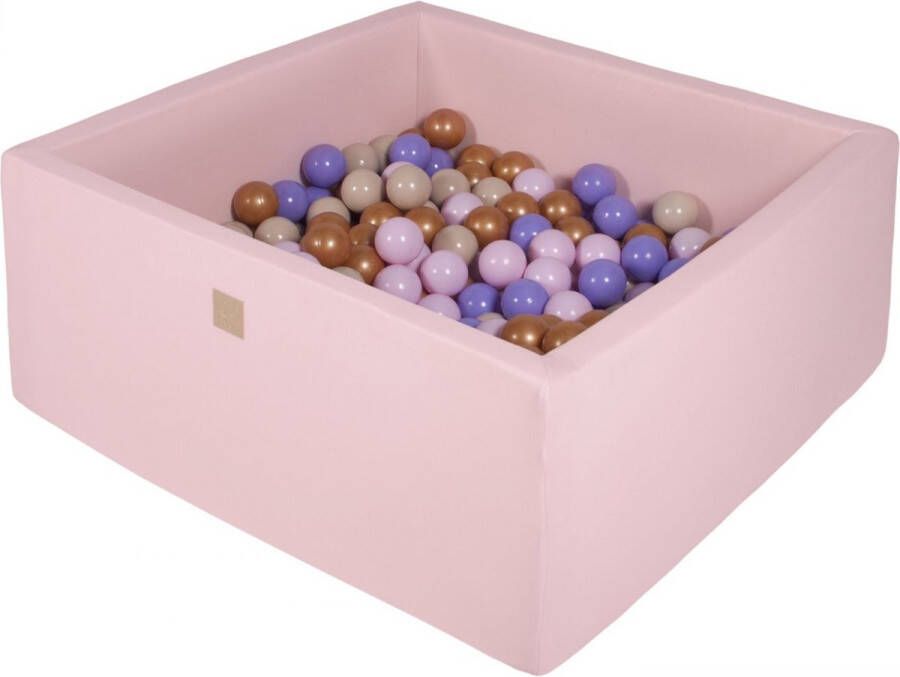 Kiddo Match Vierkante Ballenbak incl. 400 ballen 110x110x40 cm Roze Goud Beige Pastel Roze Paars Vaderdag cadeau