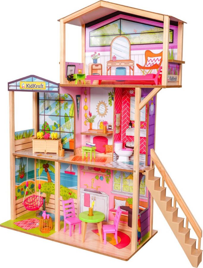 KidKraft Blooming Spring Garden Houten Poppenhuis met 31 accessoires