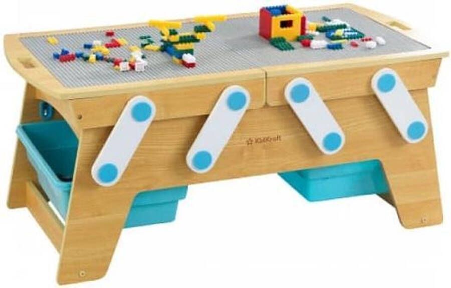 KidKraft Building Bricks Houten Speel- en opbergtafel kan gebruikt worden met Lego Duplo en MegaBlocks