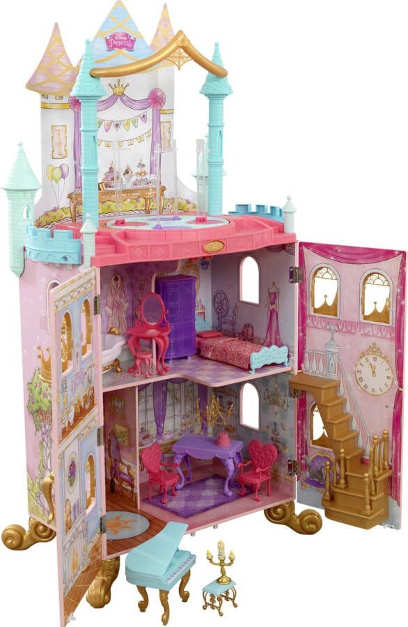 KidKraft Disney Princess Dance and Dream Houten Poppenhuis met 20 accessoires licht en geluid voor poppen van 30 cm