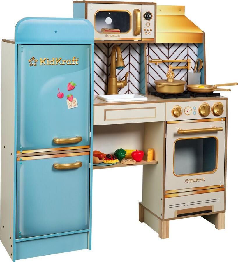 KidKraft Retro Cool Houten Kinderkeuken met 20 accessoires licht en geluid