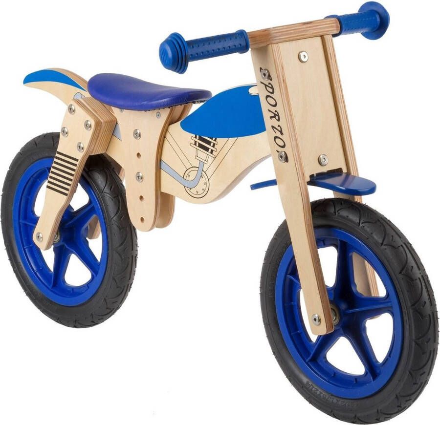 Kids Club Loopfiets met 2 wielen Loopfiets balance 12 Inch Junior Blauw Blank