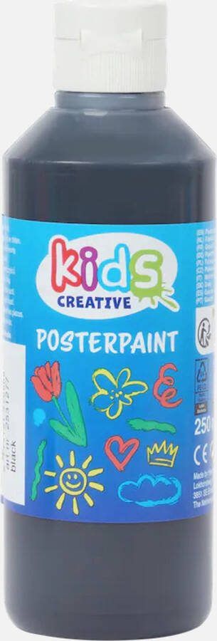 Kids Creative Plakkaatverf Kinderen Basiskleur Zwart 250ml