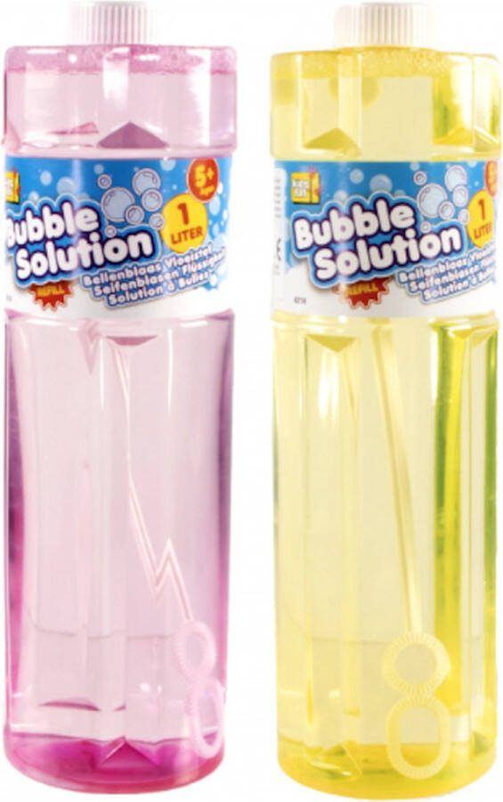 Kids fun 2x Bellenblaas vloeistof 1 Liter per fles +5 Jaar Navulverpakking Bellen blazen