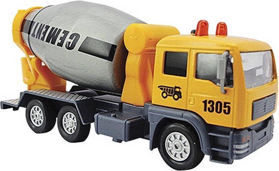 Kids Globe Die Cast pull back beton mixer met licht en geluid