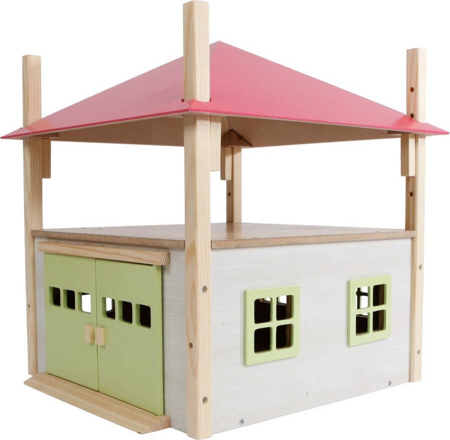 Non-License Kids Globe hooiberg hout met berging 1:32 Roze (610085)