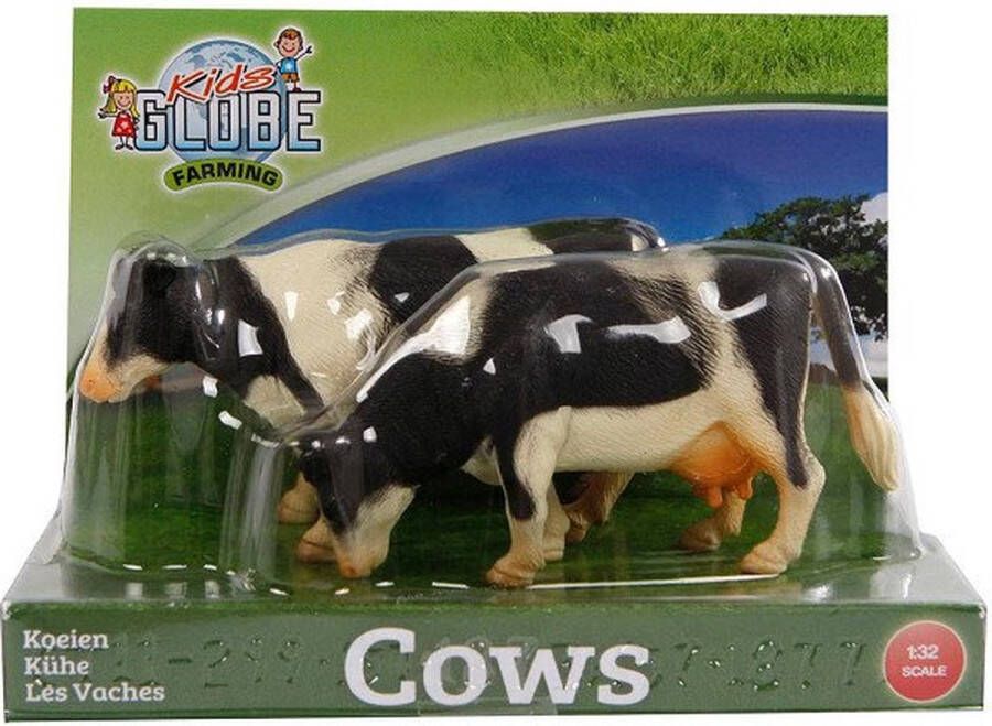 Kids Globe Farming Koe staand 1:32 (2x) zwart