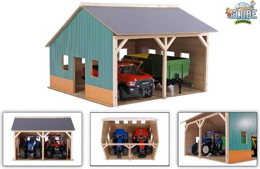 Kids GLOBE Schuur voor tractoren 1:16 hout 610338