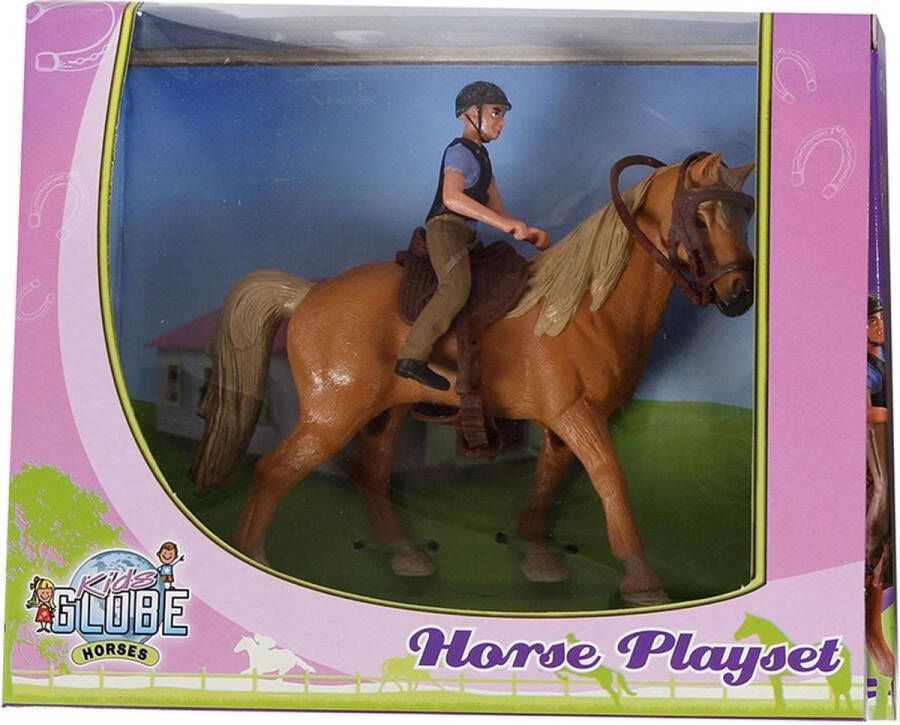 Kids GLOBE Speelset paard met ruiter Speelfiguur: 15 cm