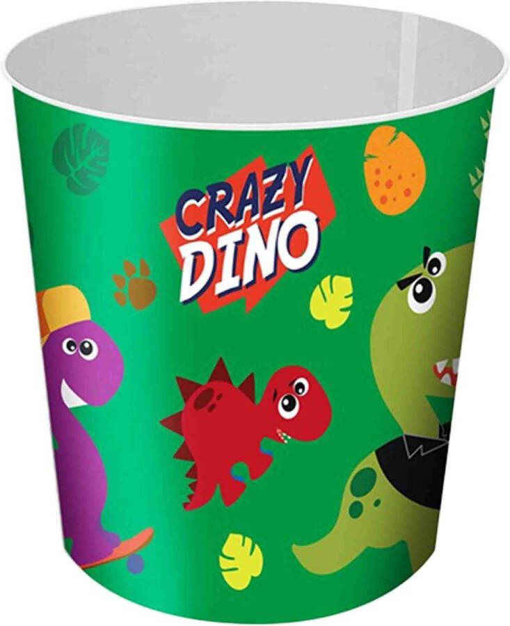 Merkloos Dinosaurus prullenbak papiermand kunststof 21 5 x 21 cm Prullenmanden