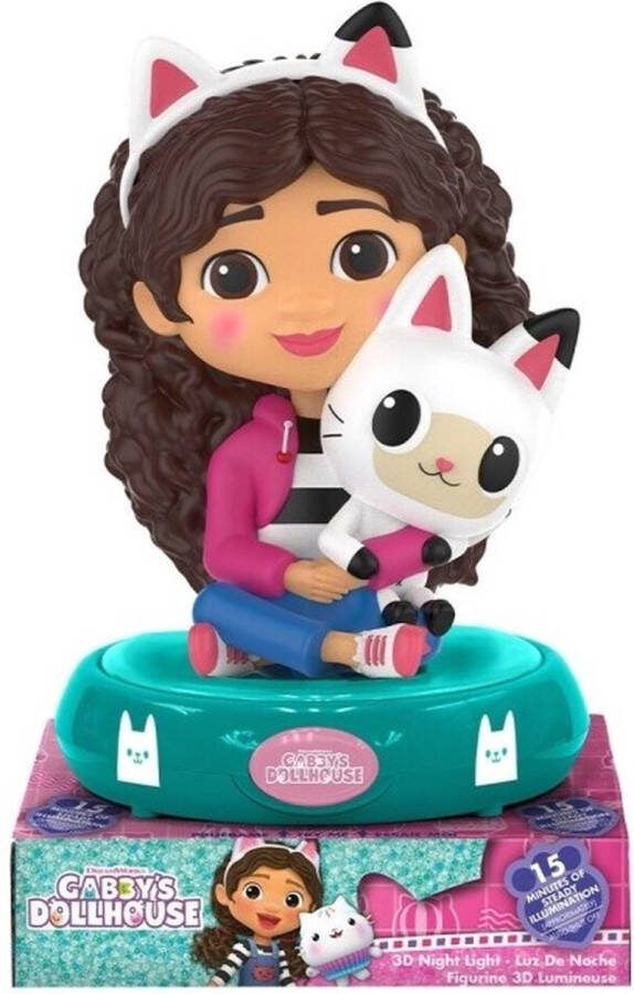 Kids licensing Gabby`s Dollhouse 3D Nachtlamp Bureaulamp Tafellamp LED 23CM Gabby`s Poppenhuis