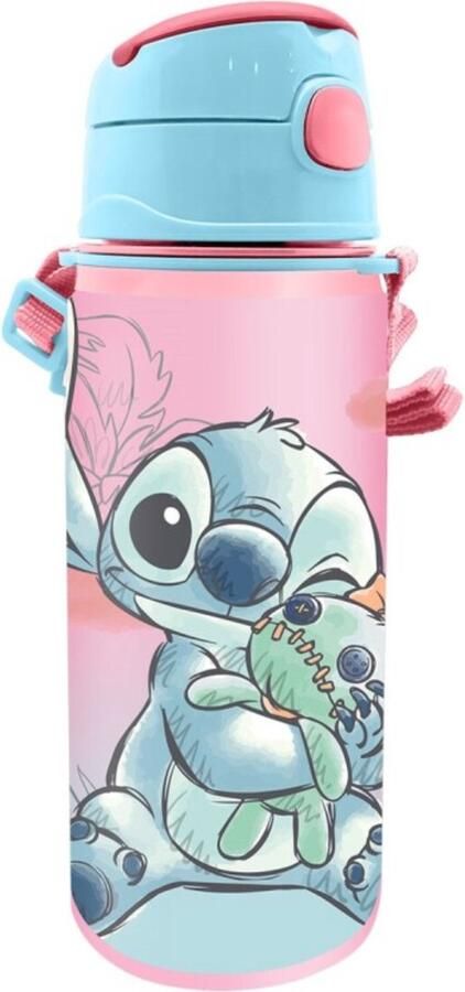 Kids licensing Disney Stitch Drinkbeker Afsluitbare Aluminium Drinkfles 600 ml