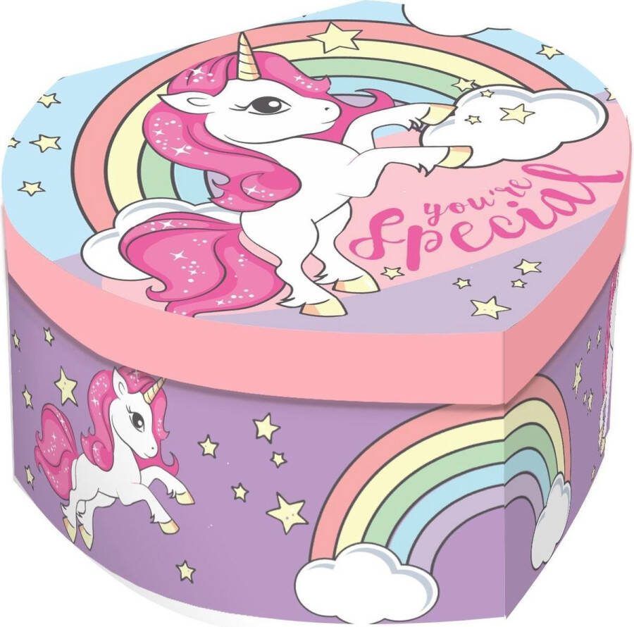 Kids licensing Muziekdoos Hart Eenhoorn Meisjes 12 Cm