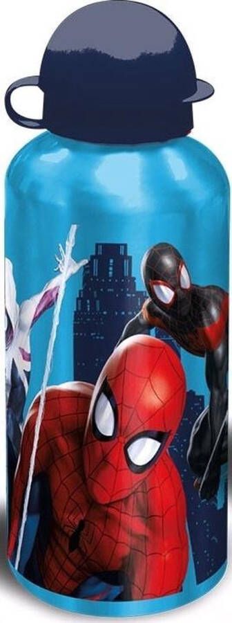 Kids licensing Schoolbeker Spider-man 500 Ml Aluminium Blauw