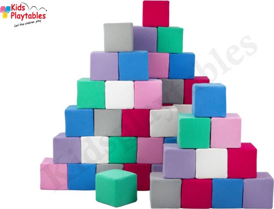 Kidsplaytables Soft Play Foam Blokken set 45 stuks multicolor grote speelblokken baby speelgoed foamblokken bouwblokken Soft play speelgoed schuimblokken