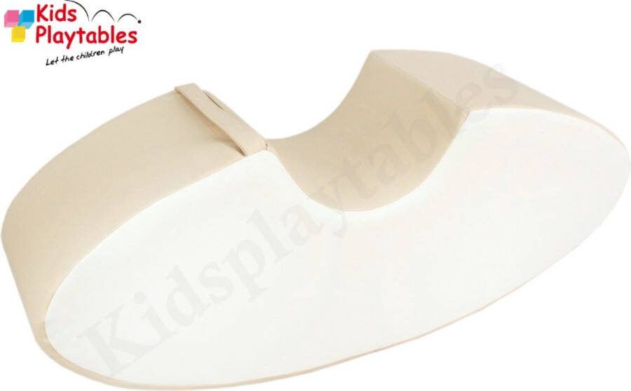 Kidsplaytables Soft Play Foam Schommelwip wit-beige rocker wipwap foamblokken bouwblokken Soft play baby speelgoed peuter schuimblokken