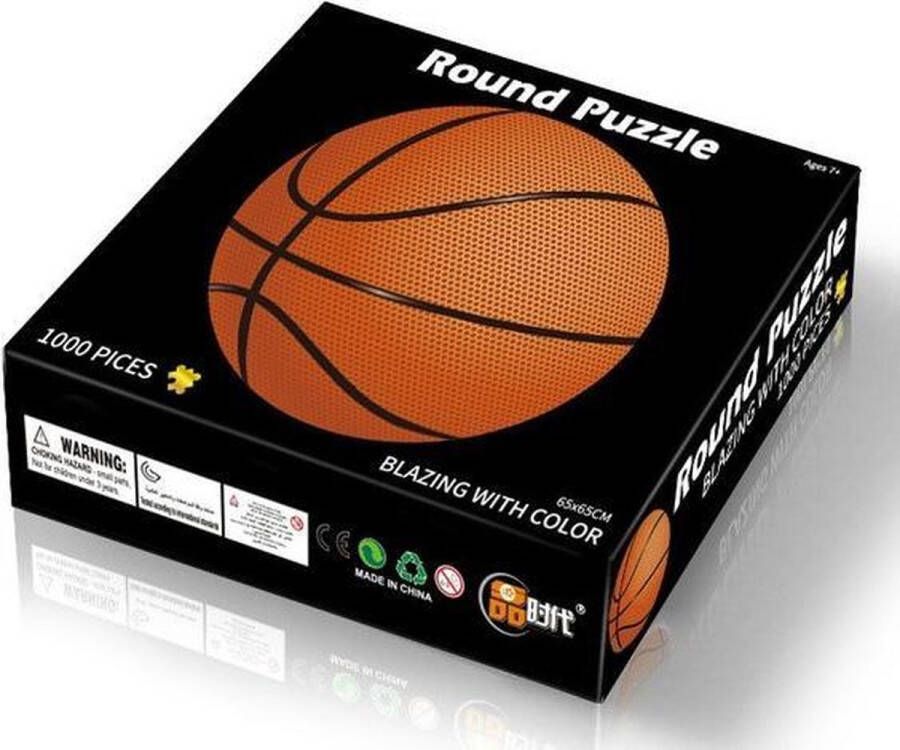 Kidspoint Ronde Puzzel | 1000 Stukjes | Basketbal | 65 cm doorsnee | Vanaf 7 jaar