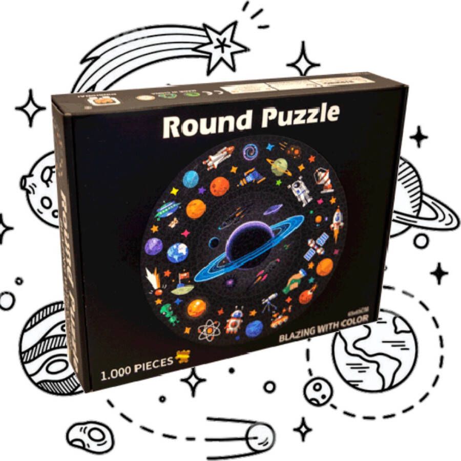 Kidspoint Ronde Puzzel | 1000 Stukjes | Regenboog | 65 cm doorsnee | Vanaf 7 jaar