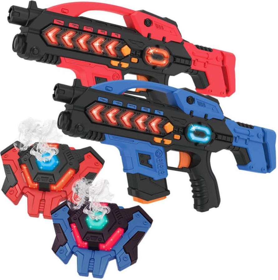 KidsTag 2 lasergeweren + 2 lasergame waterdamp vesten Plus laserguns met veel extra's