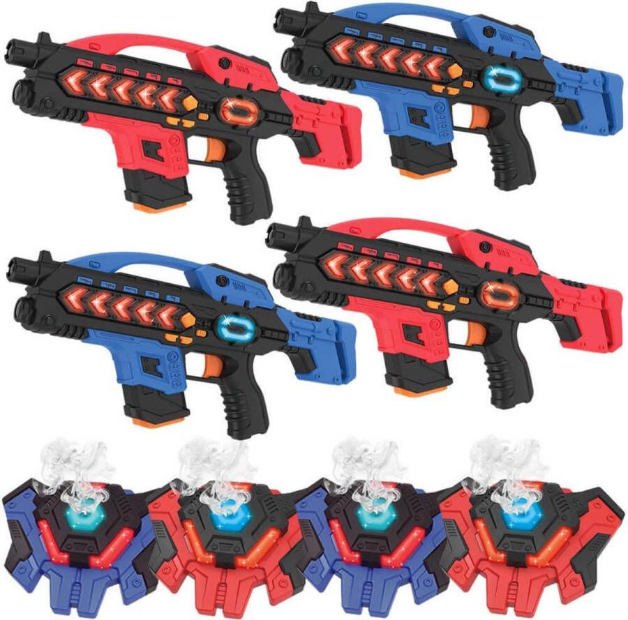 KidsTag 4 lasergeweren + 4 lasergame waterdamp vesten Plus laserguns met veel extra's