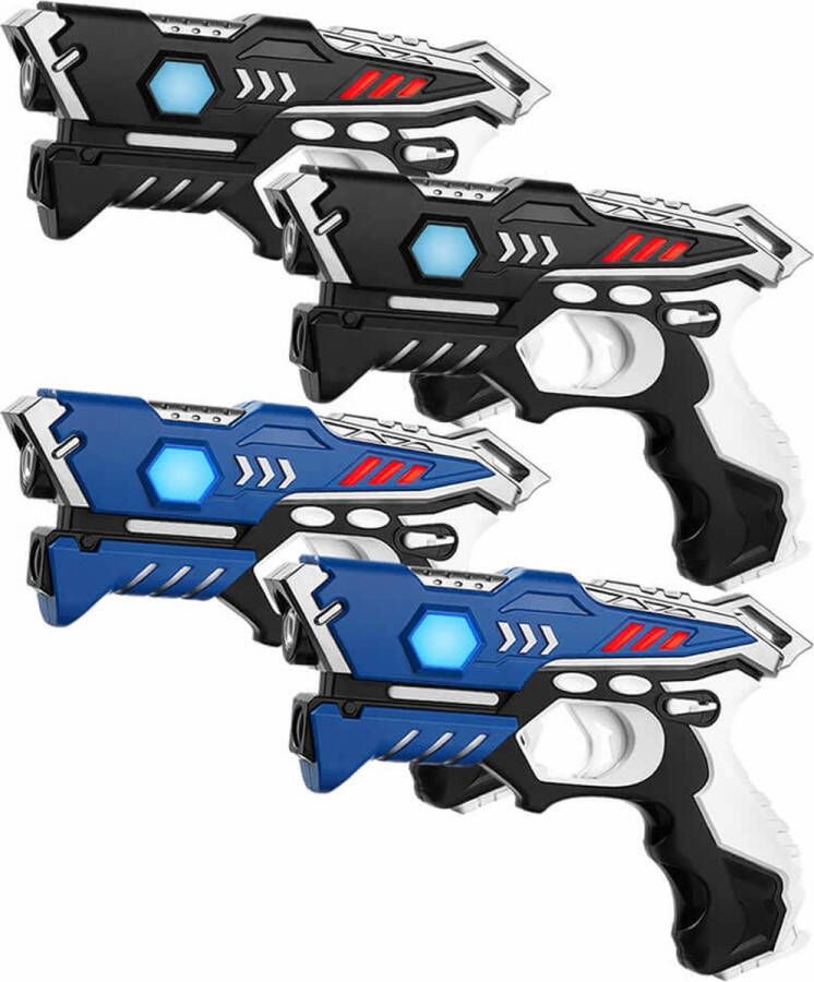 KidsTag Lasergame set met 4 laserpistolen Goedkope laserguns met veel uitbreidingsmogelijkheden voor kinderen vanaf 6 jaar