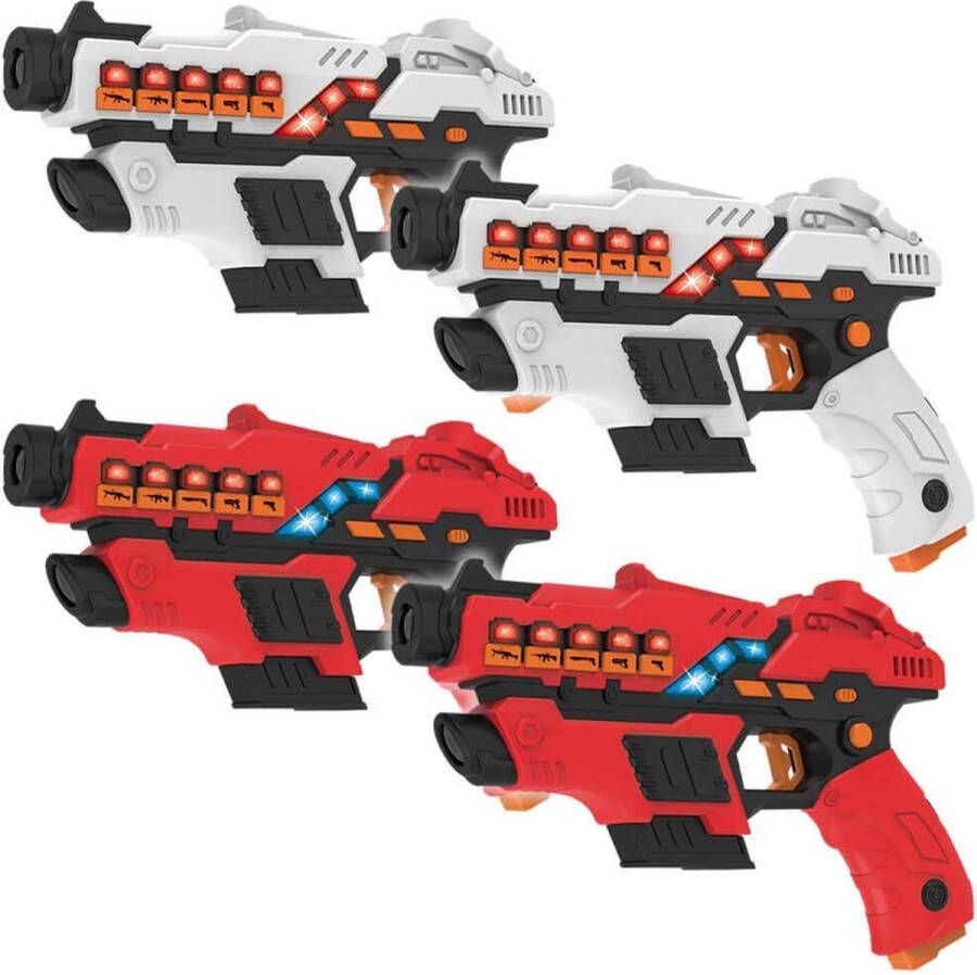 KidsTag Lasergame set met 4 laserpistolen Plus laserguns met veel extra's